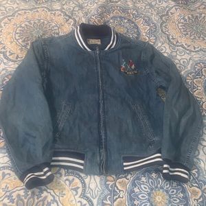 Women’s polo denim jacket with emblem size large